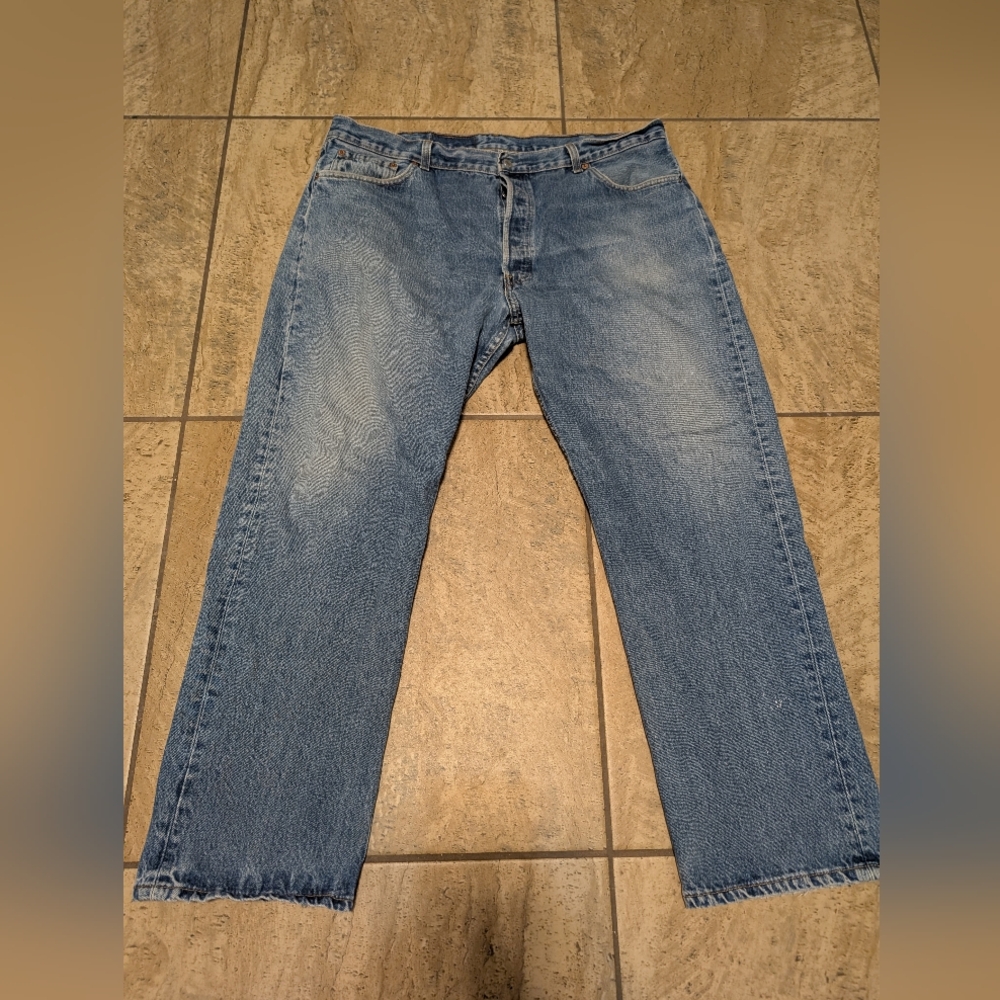 Vtg Levis 501XX Button Fly Jeans Mens 42x30 (40x29)Blue Denim Pants 90s Vintage